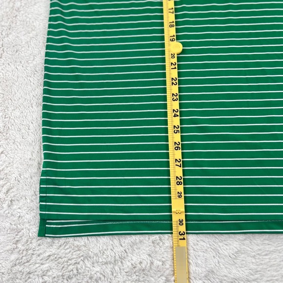 RLX Ralph‎ Lauren Golf Polo Shirt Men's LARGE Green White Striped Short Sleeve - Picture 10 of 10